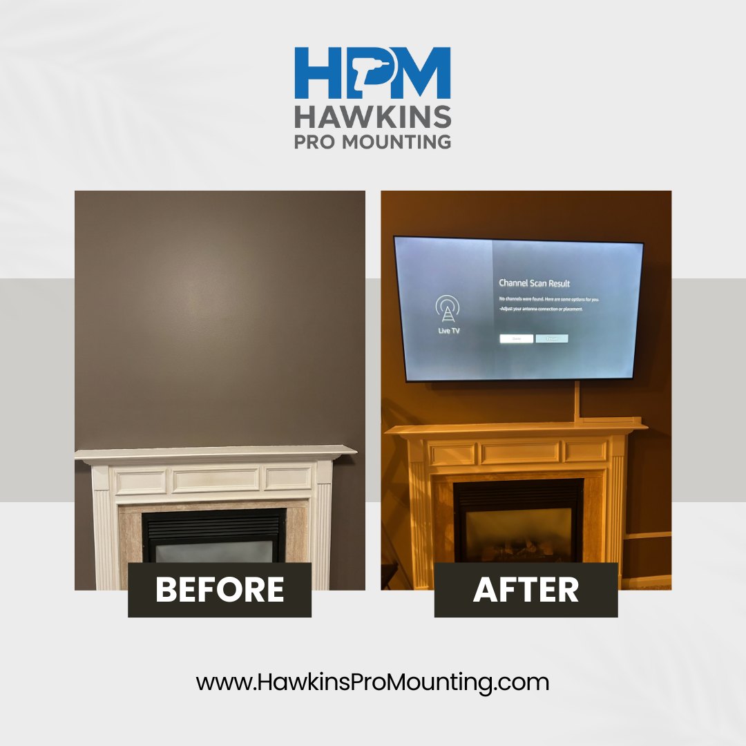 TV mounting project by Hawkins Pro Mounting