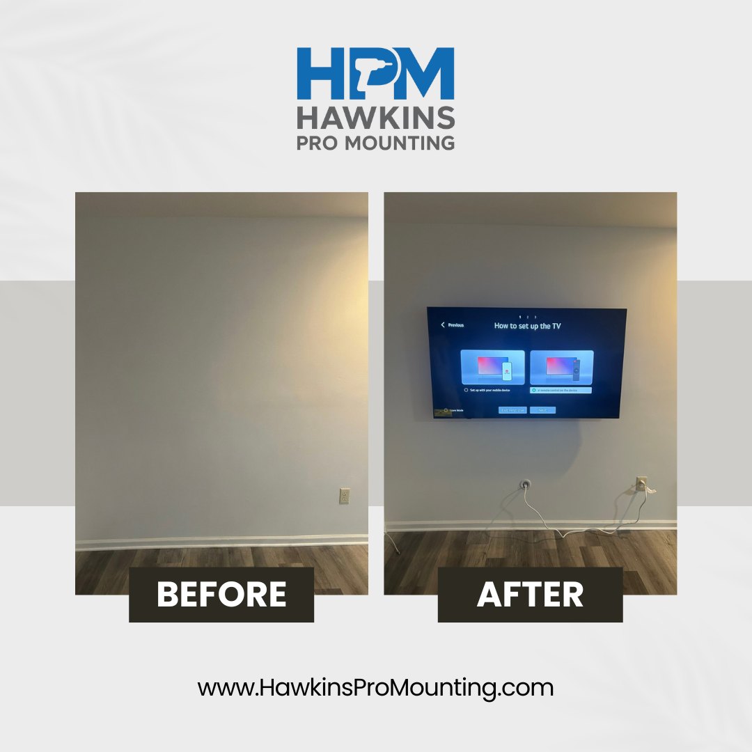 Wire concealment TV mounting work